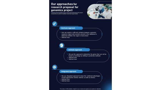 Our_Approaches_For_Research_Proposal_For_Genomics_Project_One_Pager_Sample_Example_Document_Slide_1.jpg