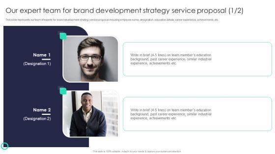 Our Expert Team For Brand Development Strategy Service Proposal Background PDF Our Expert Team For Brand Development Strategy Service Proposal Background PDF