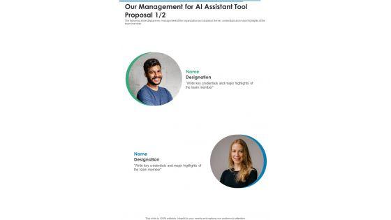 Our_Management_For_AI_Assistant_Tool_Proposal_One_Pager_Sample_Example_Document_Slide_1.jpg