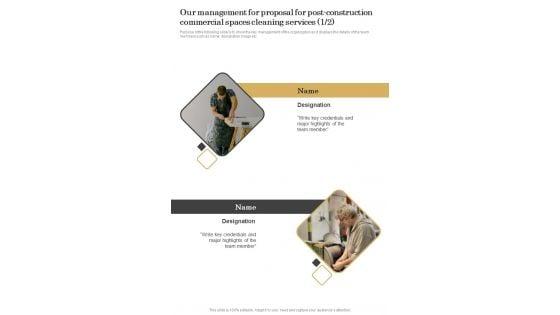 Our_Management_For_Proposal_For_Post_Construction_Commercial_Spaces_Cleaning_Services_One_Pager_Sample_Example_Document_Slide_1.jpg