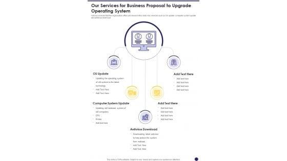 Our_Services_For_Business_Proposal_To_Upgrade_Operating_System_One_Pager_Sample_Example_Document_Slide_1.jpg