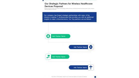 Our_Strategic_Partners_For_Wireless_Healthcare_Devices_Proposal_One_Pager_Sample_Example_Document_Slide_1.jpg