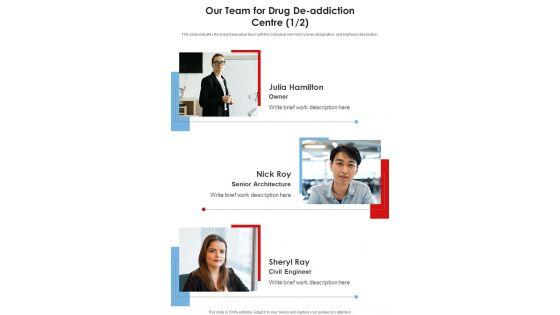Our_Team_For_Drug_De_Addiction_Centre_One_Pager_Sample_Example_Document_Slide_1.jpg