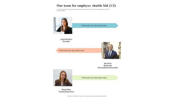 Our_Team_For_Employee_Shuttle_Bid_One_Pager_Sample_Example_Document_Slide_1.jpg