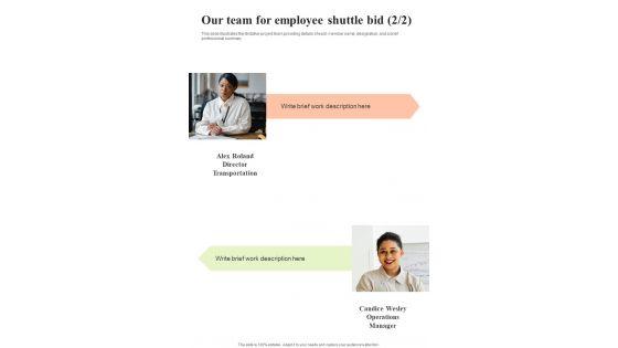 Our_Team_For_Employee_Shuttle_Bid_One_Pager_Sample_Example_Document_Slide_2.jpg