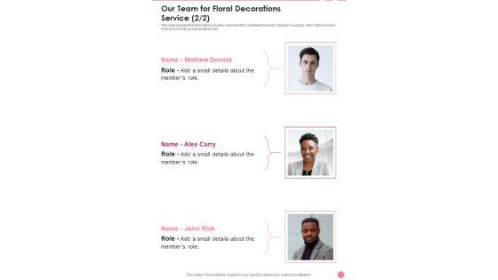 Our_Team_For_Floral_Decorations_Service_One_Pager_Sample_Example_Document_Slide_2.jpg