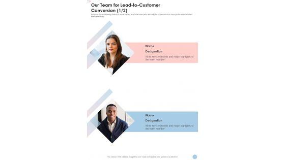 Our_Team_For_Lead_To_Customer_Conversion_One_Pager_Sample_Example_Document_Slide_1.jpg