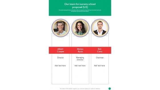 Our_Team_For_Nursery_School_Proposal_One_Pager_Sample_Example_Document_Slide_1.jpg