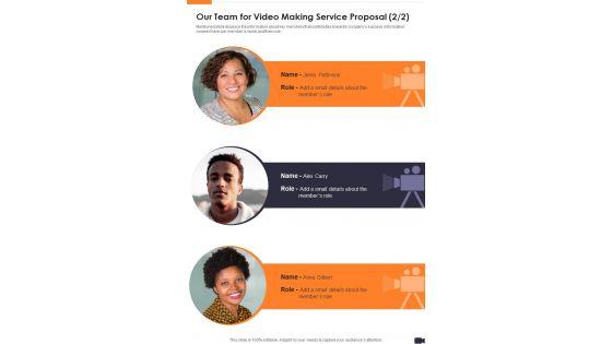 Our_Team_For_Video_Making_Service_Proposal_One_Pager_Sample_Example_Document_Slide_2.jpg