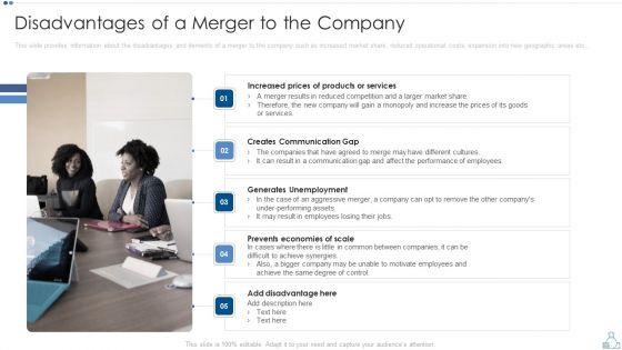 Partnership_Tactical_Plan_To_Promote_Expansion_And_Value_Formation_Disadvantages_Of_A_Merger_To_The_Company_Guidelines_PDF_Slide_1.jpg