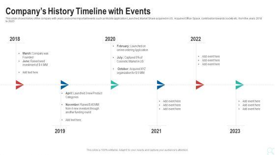 Pitch_Deck_To_Raise_New_Venture_Financing_From_Seed_Investors_Companys_History_Timeline_With_Events_Slides_PDF_Slide_1.jpg