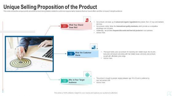 Pitch_Deck_To_Raise_New_Venture_Financing_From_Seed_Investors_Unique_Selling_Proposition_Of_The_Product_Brochure_PDF_Slide_1.jpg