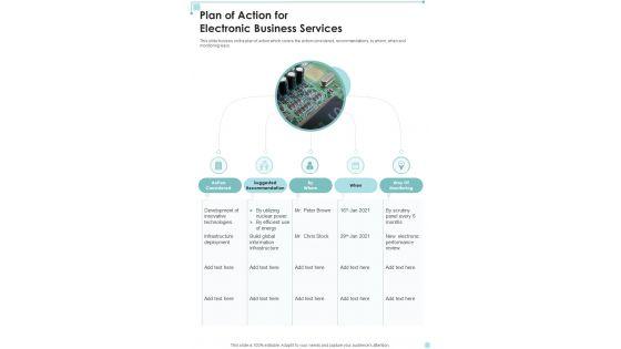 Plan_Of_Action_For_Electronic_Business_Services_One_Pager_Sample_Example_Document_Slide_1.jpg