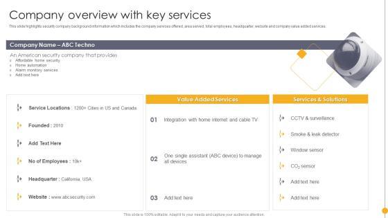 Portable Home Safety Systems Company Profile Company Overview With Key Services Template PDF Portable Home Safety Systems Company Profile Company Overview With Key Services Template PDF