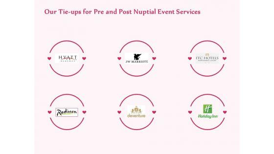 Pre_Postnuptial_Our_Tie_Ups_For_Pre_And_Post_Nuptial_Event_Services_Ppt_Portfolio_Examples_PDF_Slide_1.jpg