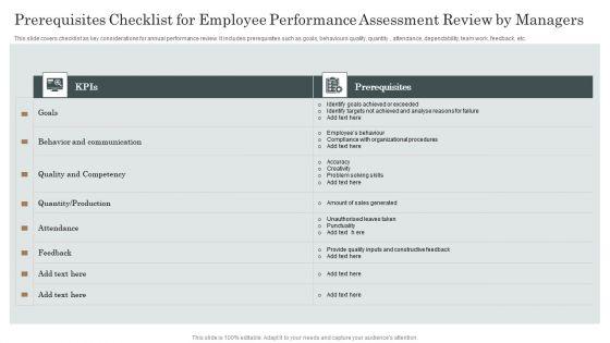 Prerequisites_Checklist_For_Employee_Performance_Assessment_Review_By_Managers_Demonstration_PDF_Slide_1.jpg