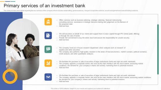 Primary_Services_Of_An_Investment_Bank_Investment_Banking_And_Deal_Pitchbook_Graphics_PDF_Slide_1.jpg