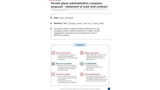 Private_Plane_Administration_Company_Statement_Of_Work_And_Contract_One_Pager_Sample_Example_Document_Slide_1.jpg