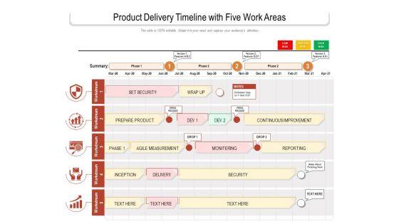 Product_Delivery_Timeline_With_Five_Work_Areas_Ppt_PowerPoint_Presentation_Gallery_Vector_PDF_Slide_1.jpg