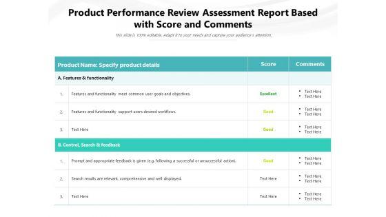 Product_Performance_Review_Assessment_Report_Based_With_Score_And_Comments_Ppt_PowerPoint_Presentation_File_Inspiration_PDF_Slide_1.jpg