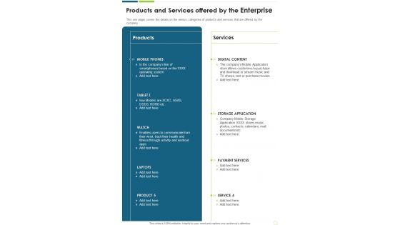 Products_And_Services_Offered_By_The_Enterprise_One_Pager_Documents_Slide_1.jpg