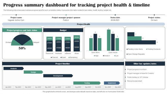 Progress_Summary_Dashboard_For_Tracking_Project_Health_And_Timeline_Icons_PDF_Slide_1.jpg