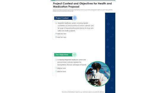 Project_Context_And_Objectives_For_Health_And_Medication_Proposal_One_Pager_Sample_Example_Document_Slide_1.jpg