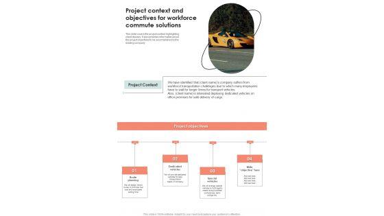 Project_Context_And_Objectives_For_Workforce_Commute_Solutions_One_Pager_Sample_Example_Document_Slide_1.jpg