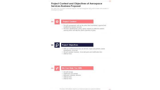 Project_Context_And_Objectives_Of_Aerospace_Services_Business_Proposal_One_Pager_Sample_Example_Document_Slide_1.jpg