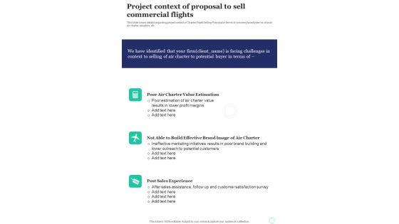 Project_Context_Of_Proposal_To_Sell_Commercial_Flights_One_Pager_Sample_Example_Document_Slide_1.jpg