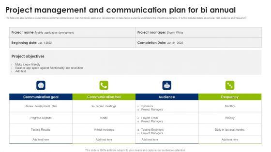 Project Management And Communication Plan For Bi Annual Topics PDF Project Management And Communication Plan For Bi Annual Topics PDF