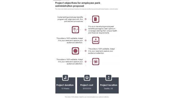 Project_Objectives_For_Employee_Perk_Administration_Proposal_One_Pager_Sample_Example_Document_Slide_1.jpg
