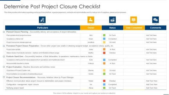 Project_Organizing_Playbook_Determine_Post_Project_Closure_Checklist_Diagrams_PDF_Slide_1.jpg