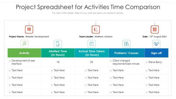 Project_Spreadsheet_For_Activities_Time_Comparison_Ppt_PowerPoint_Presentation_Infographics_Backgrounds_PDF_Slide_1.jpg