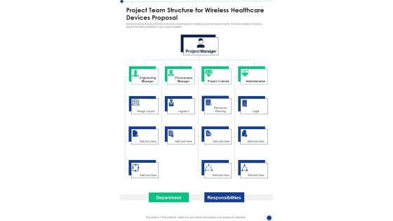 Project_Team_Structure_For_Wireless_Healthcare_Devices_Proposal_One_Pager_Sample_Example_Document_Slide_1.jpg