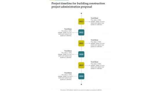 Project Timeline For Building Construction Project Administration Proposal One Pager Sample Example Document Project Timeline For Building Construction Project Administration Proposal One Pager Sample Example Document
