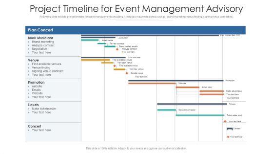 Project Timeline For Event Management Advisory Ppt PowerPoint Presentation Gallery Tips PDF Project Timeline For Event Management Advisory Ppt PowerPoint Presentation Gallery Tips PDF