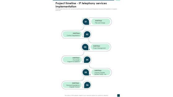Project Timeline IP Telephony Services Implementation One Pager Sample Example Document Project Timeline IP Telephony Services Implementation One Pager Sample Example Document