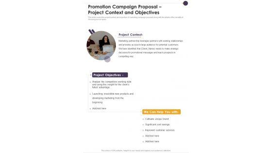 Promotion_Campaign_Proposal_Project_Context_And_Objectives_One_Pager_Sample_Example_Document_Slide_1.jpg