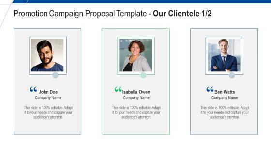Promotion Campaign Proposal Template Our Clientele Team Ppt Layouts Picture PDF Promotion Campaign Proposal Template Our Clientele Team Ppt Layouts Picture PDF
