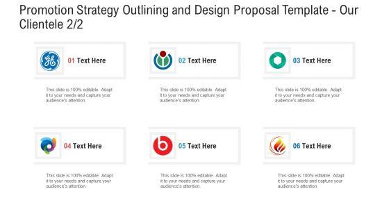 Promotion Strategy Outlining And Design Proposal Template Our Clientele Capture Brochure PDF Promotion Strategy Outlining And Design Proposal Template Our Clientele Capture Brochure PDF