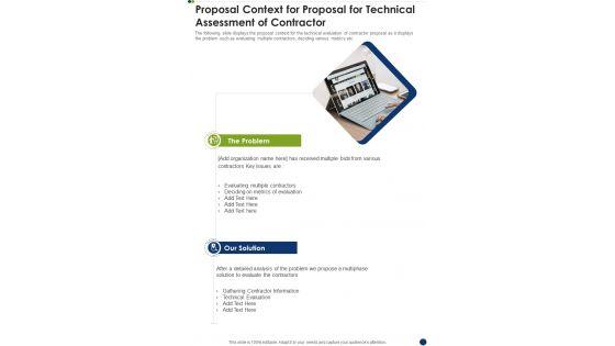 Proposal_Context_For_Proposal_For_Technical_Assessment_Of_Contractor_One_Pager_Sample_Example_Document_Slide_1.jpg