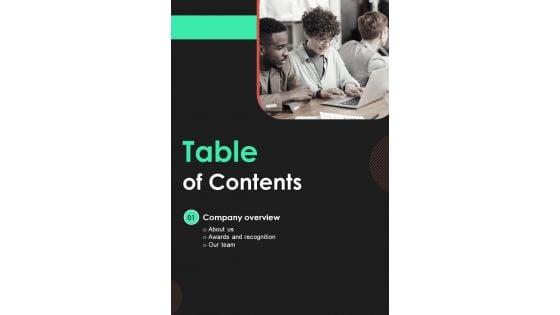 Proposal_For_Cargo_Inspection_Software_Package_Table_Of_Contents_One_Pager_Sample_Example_Document_Slide_1.jpg