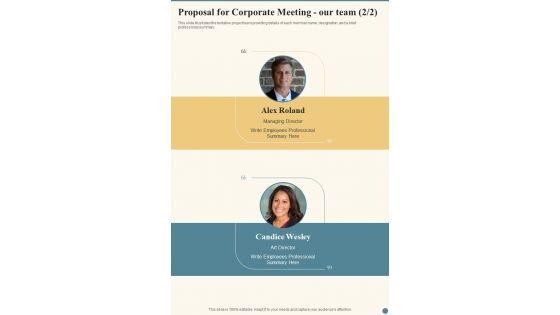 Proposal_For_Corporate_Meeting_Our_Team_One_Pager_Sample_Example_Document_Slide_2.jpg