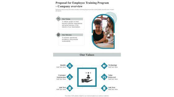 Proposal_For_Employee_Training_Program_Company_Overview_One_Pager_Sample_Example_Document_Slide_1.jpg