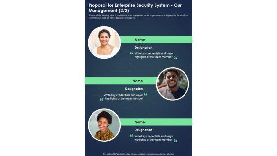 Proposal_For_Enterprise_Security_System_Our_Management_One_Pager_Sample_Example_Document_Slide_2.jpg