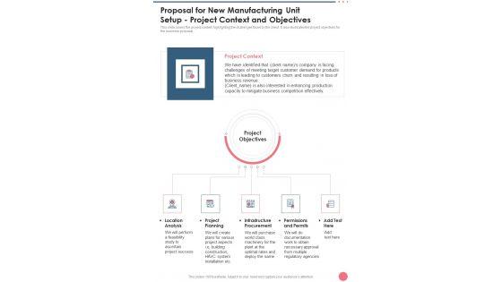 Proposal_For_New_Manufacturing_Unit_Setup_Project_Context_And_Objectives_One_Pager_Sample_Example_Document_Slide_1.jpg