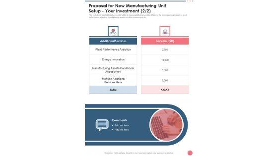 Proposal_For_New_Manufacturing_Unit_Setup_Your_Investment_One_Pager_Sample_Example_Document_Slide_2.jpg