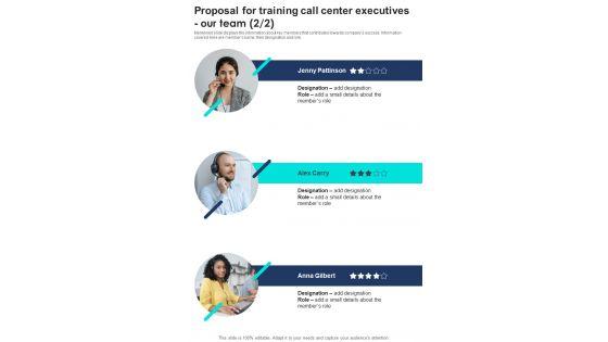 Proposal_For_Training_Call_Center_Executives_Our_Team_One_Pager_Sample_Example_Document_Slide_2.jpg