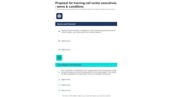 Proposal_For_Training_Call_Center_Executives_Terms_And_Conditions_One_Pager_Sample_Example_Document_Slide_1.jpg